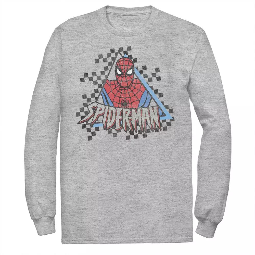 Men's Marvel Spider-Man Checkerboard Retro Portrait Tee,  Product Image