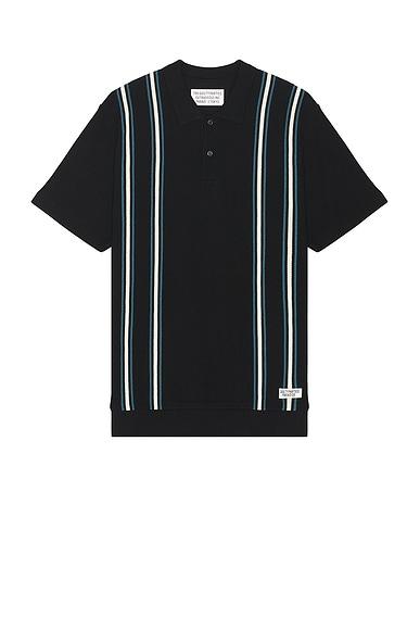 Striped Knit Polo Shirt Product Image