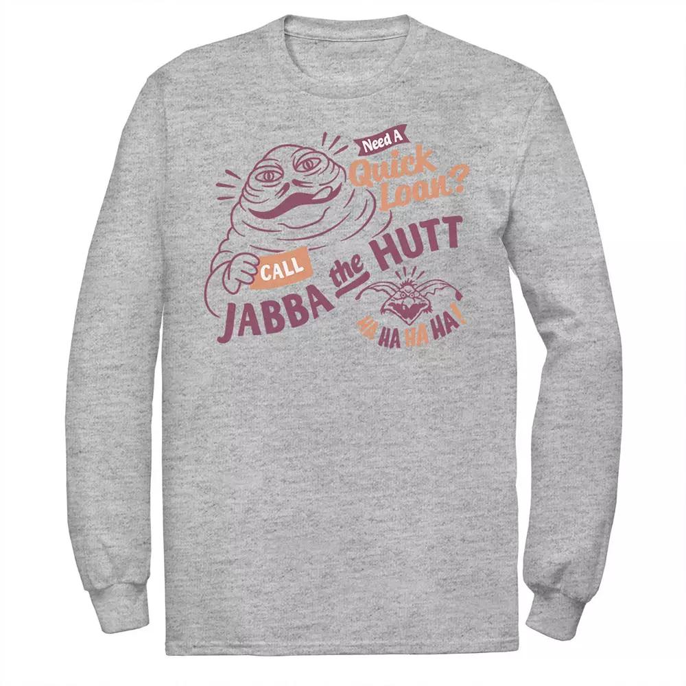 Men's Star Wars Jabba The Hutt Need A Quick Loan Tee, Size: Medium, Athletic Grey Product Image