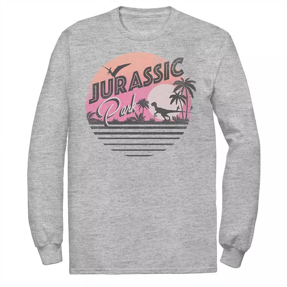 Men's Jurassic Park Pink Gradient Sunset Get Wild Graphic Tee,  Product Image