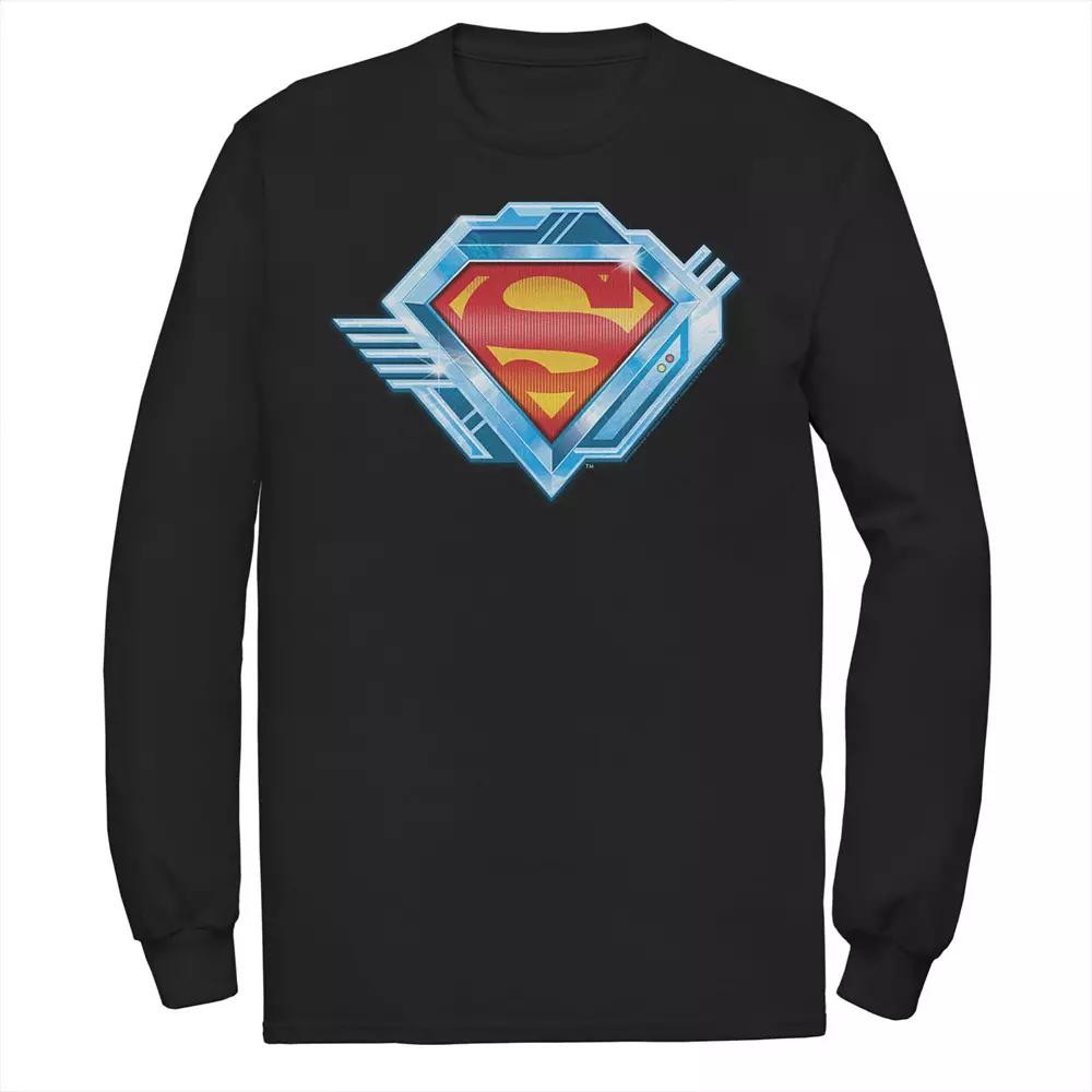 Men's DC Comics Superman Chrome Chest Logo Long Sleeve Graphic Tee,  Product Image