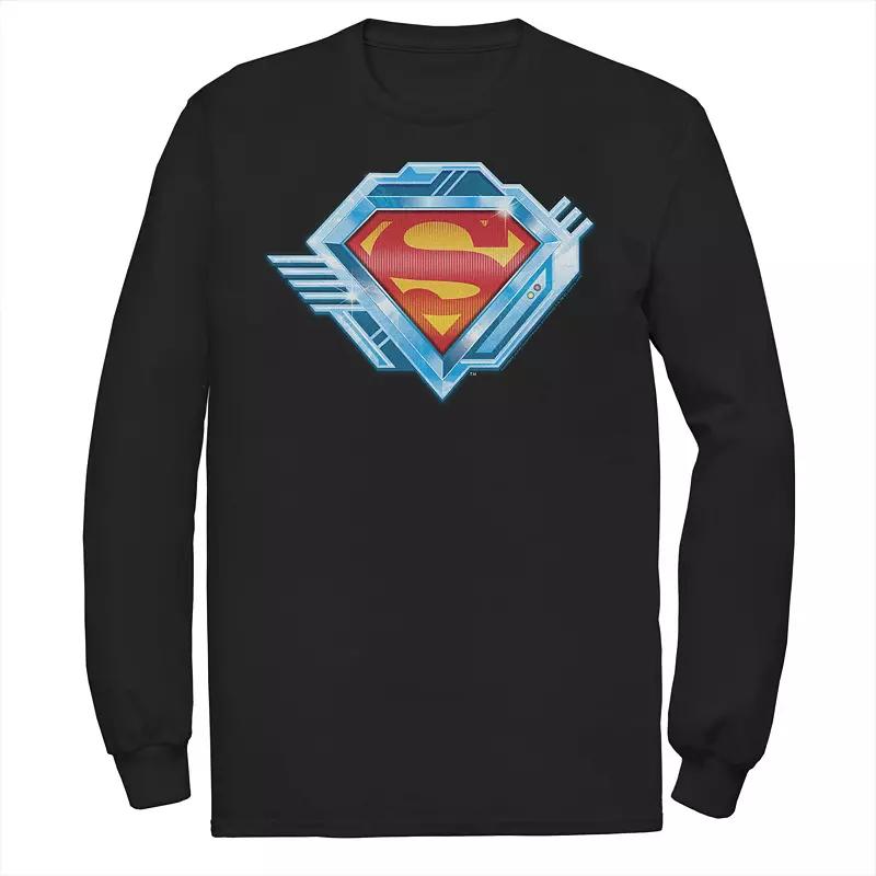 Men's DC Comics Superman Chrome Chest Logo Long Sleeve Graphic Tee,  Product Image