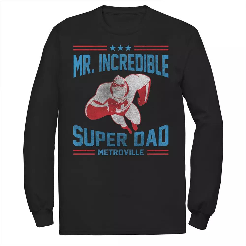 Disney / Pixar's The Incredibles Men's Mr. Super Dad Metroville Long Sleeve Graphic Tee,  Product Image