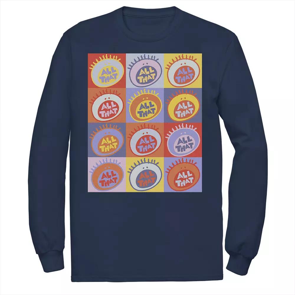 Men's Nickelodeon All That Classic Vintage Logo Panels Long Sleeve Graphic Tee,  Product Image