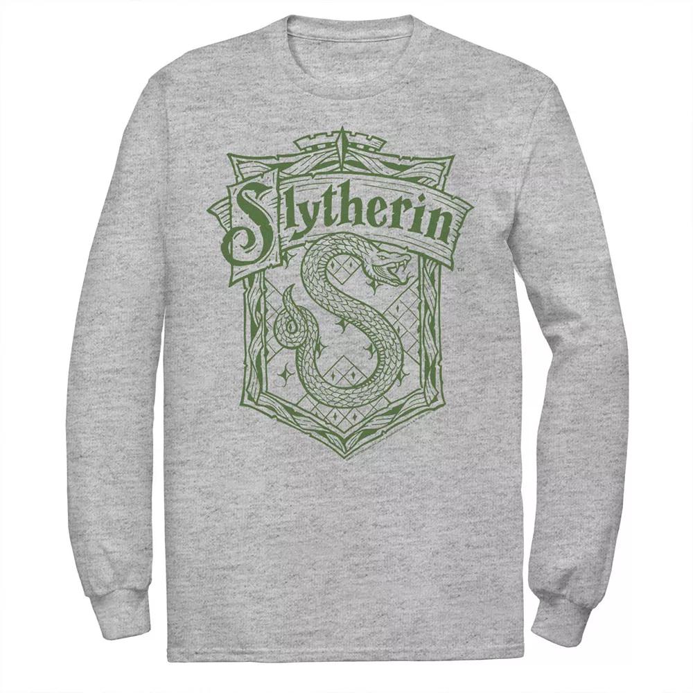 Men's Harry Potter Slytherin Detailed Crest Tee, Size: Small, Athletic Grey Product Image
