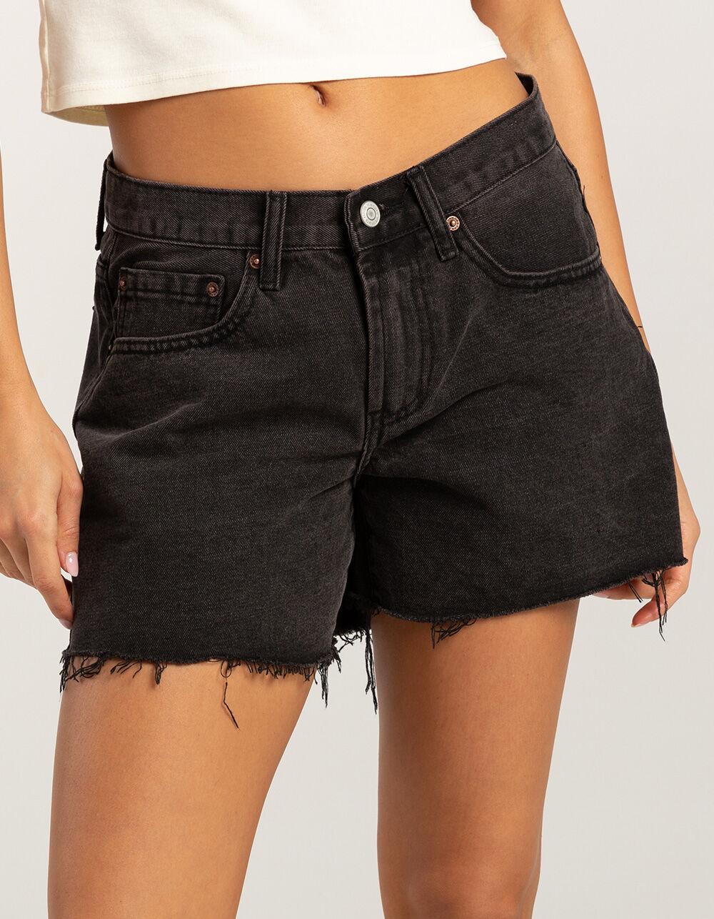RSQ Womens Low Rise Baggy Carpenter Shorts - WASHED BLACK Product Image