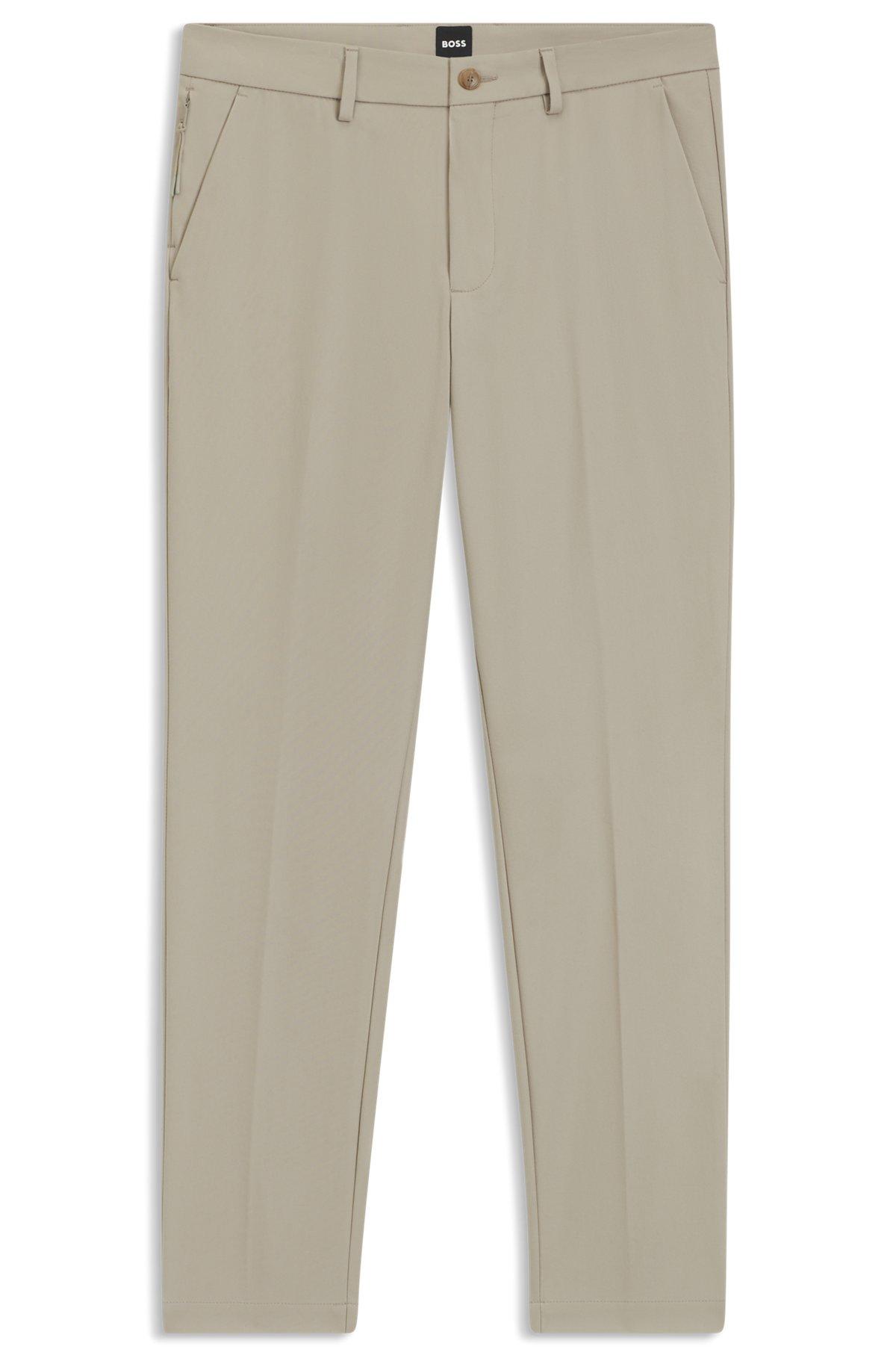 BOSS - Slim-fit pants in a stretch-cotton - Light Beige Product Image