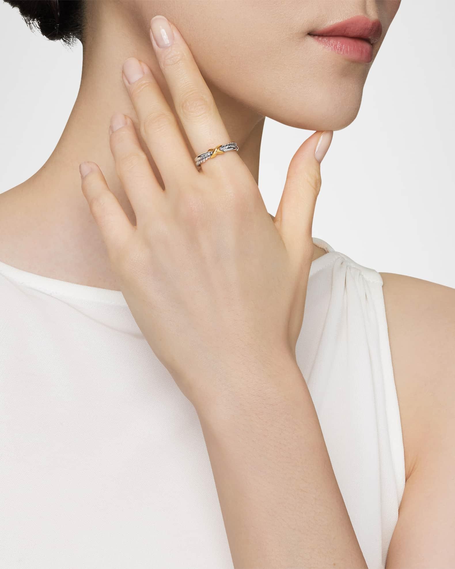Womens Petite X Ring in Sterling Silver Product Image