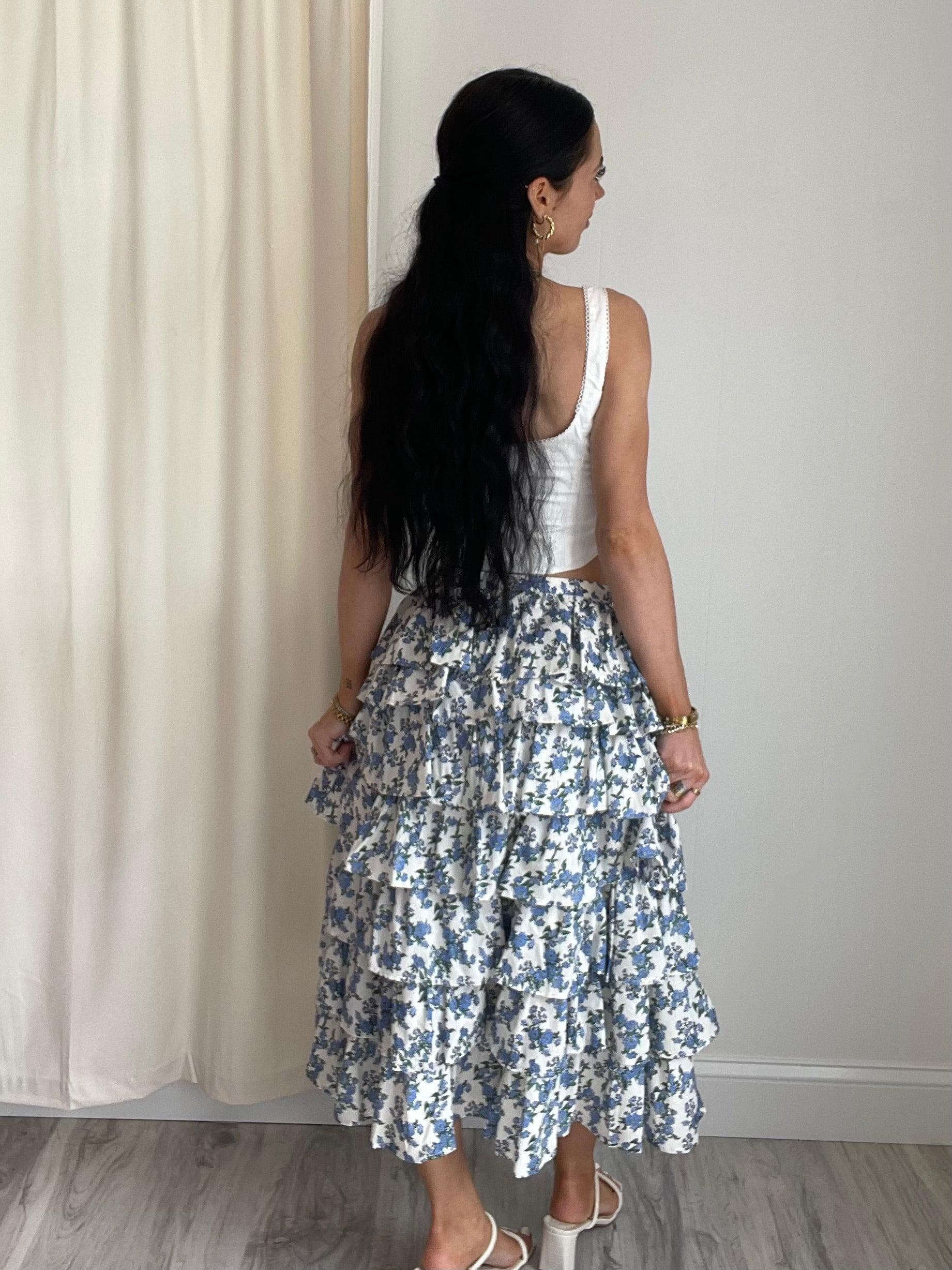 Kendall Tiered Ruffle Midi Skirt | FINAL SALE Product Image
