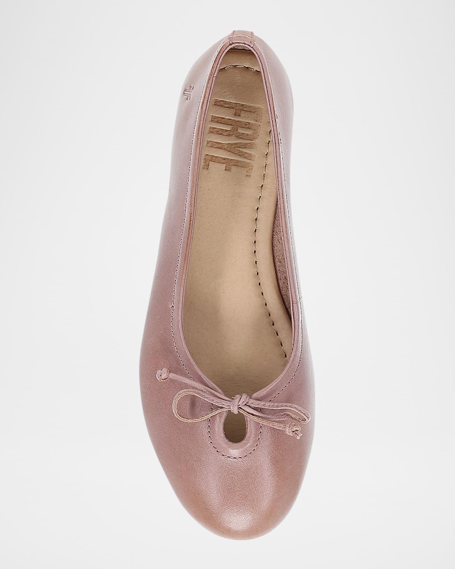 Emma Leather Bow Ballerina Flats Product Image