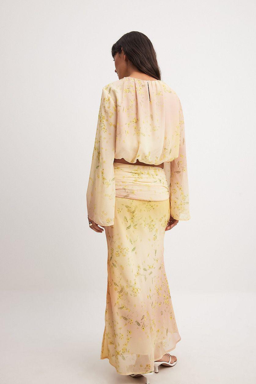 Draped Detail Mid Waist Skirt Product Image