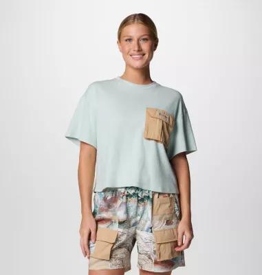 Columbia Womens Cove Beach Cropped Pocket T-Shirt- Product Image