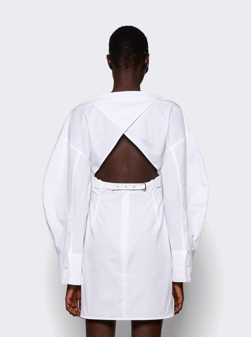 JACQUEMUS La Casaco Long Sleeve Cotton Shirtdress In White Product Image