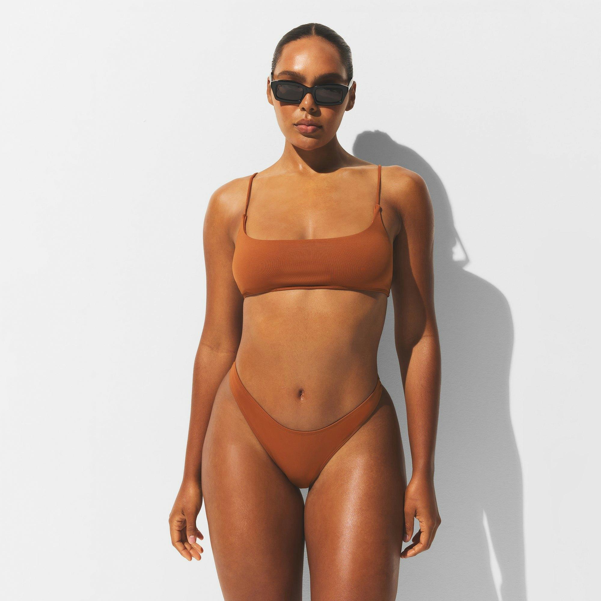 ICONIC SWIM DIPPED BIKINI BOTTOM | BRONZE Product Image