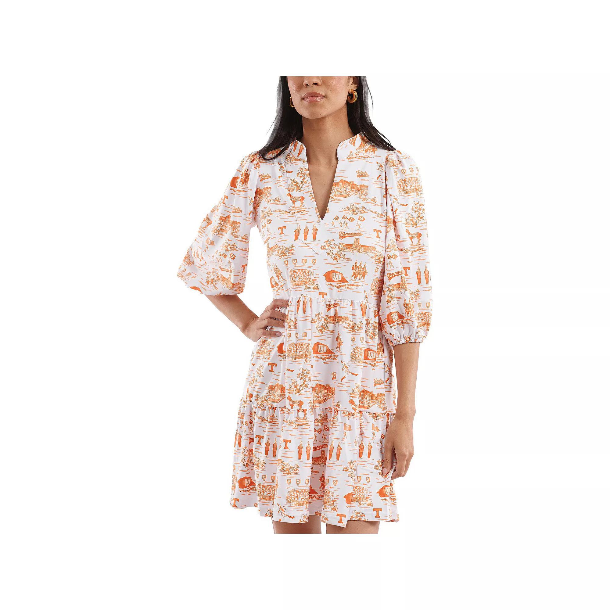 Women's Smith & Quinn White/Tennessee Orange Tennessee Volunteers Tailgate Collection Tory Dress, Size: Small Product Image