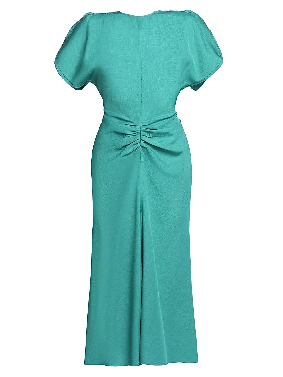 Womens Gathered Jersey Midi-Dress Product Image