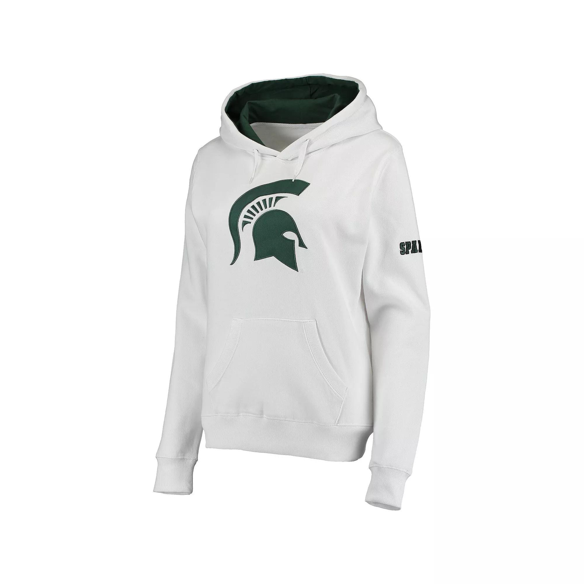 Women's White Michigan State Spartans Big Logo Pullover Sweatshirt,  Product Image