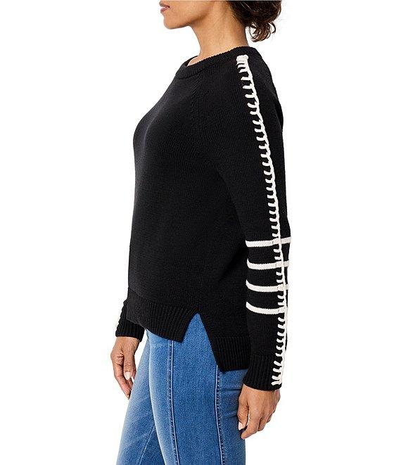 NIC + ZOE Dashing Down Knit Round Neck Long Sleeve Sweater Product Image