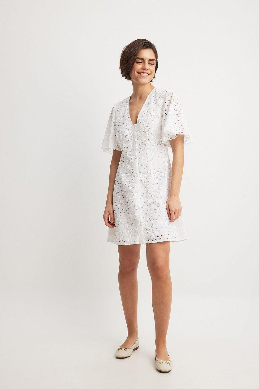 Buttoned Anglaise Mini Dress Product Image