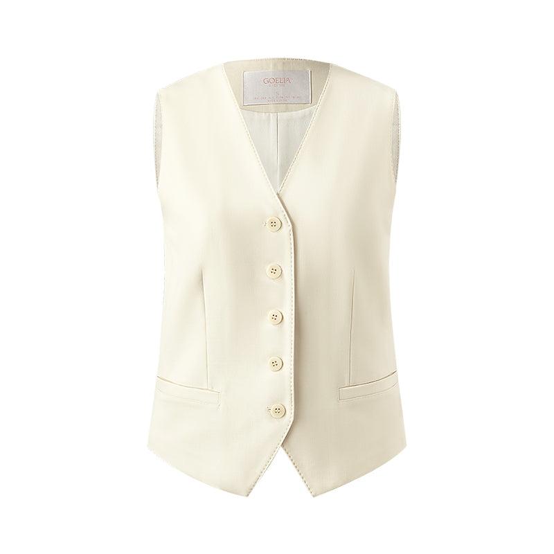 Worsted Wool Single-Breasted Women Vest Product Image
