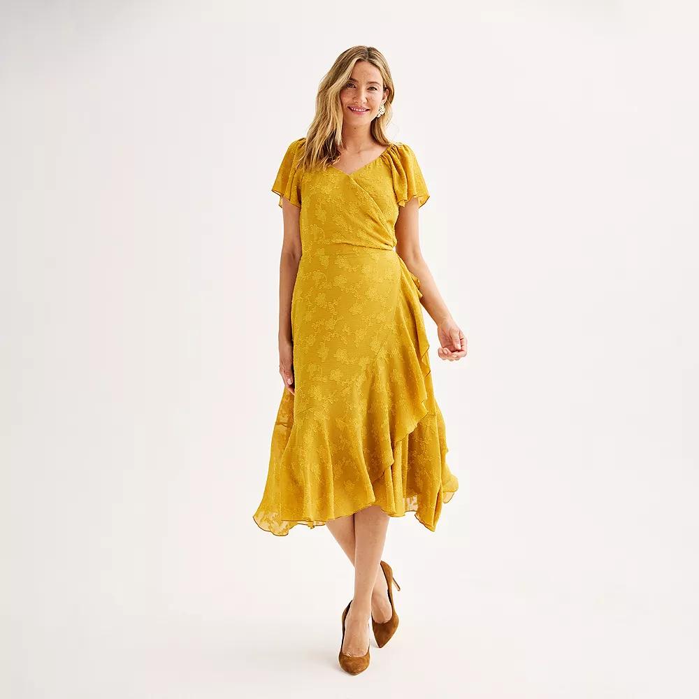 Women's Nanette Lepore Wrap Style Bella Dobby Dress, Size: 16, Chai Product Image