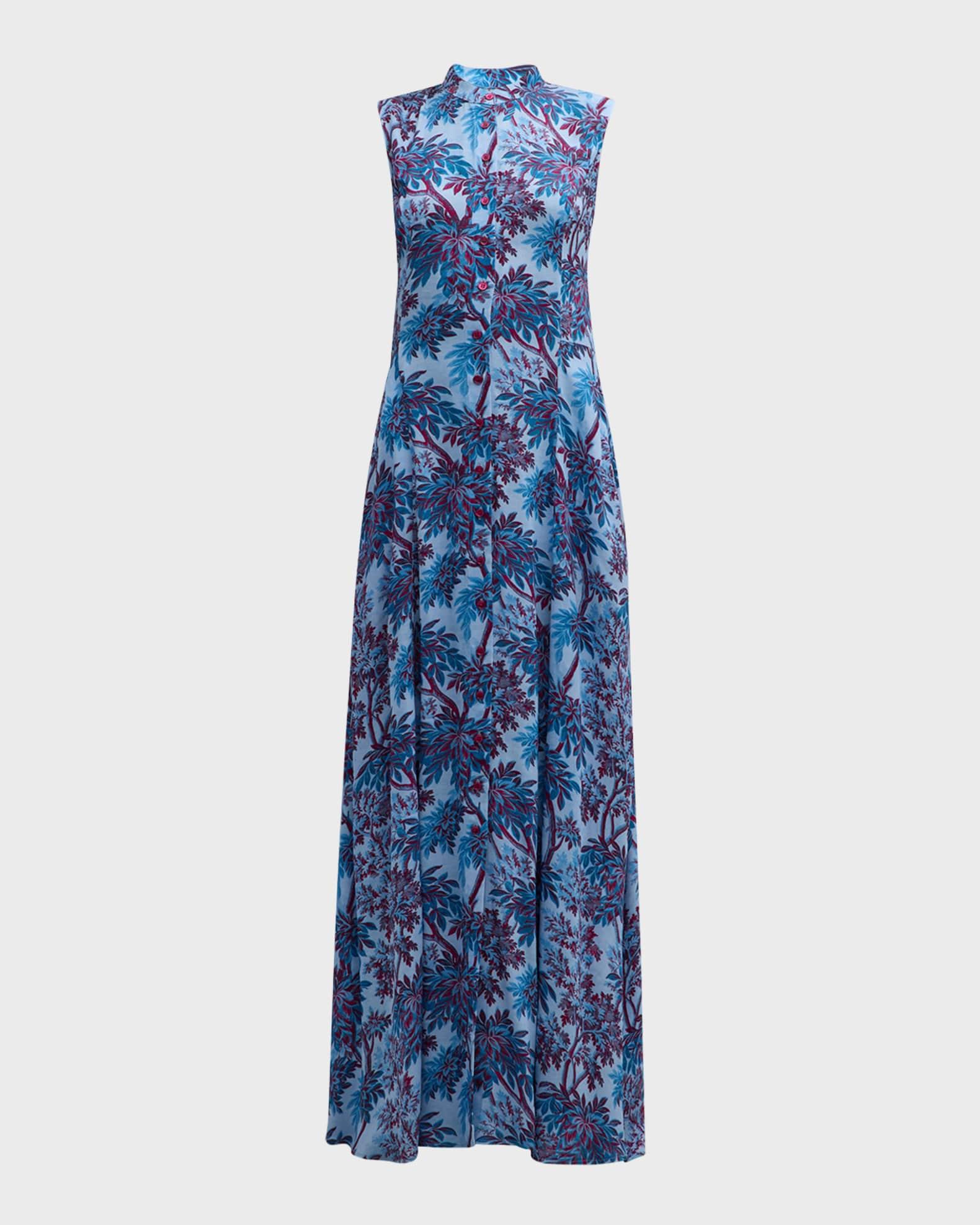 Carine Sleeveless Botanical-Print Maxi Dress Product Image