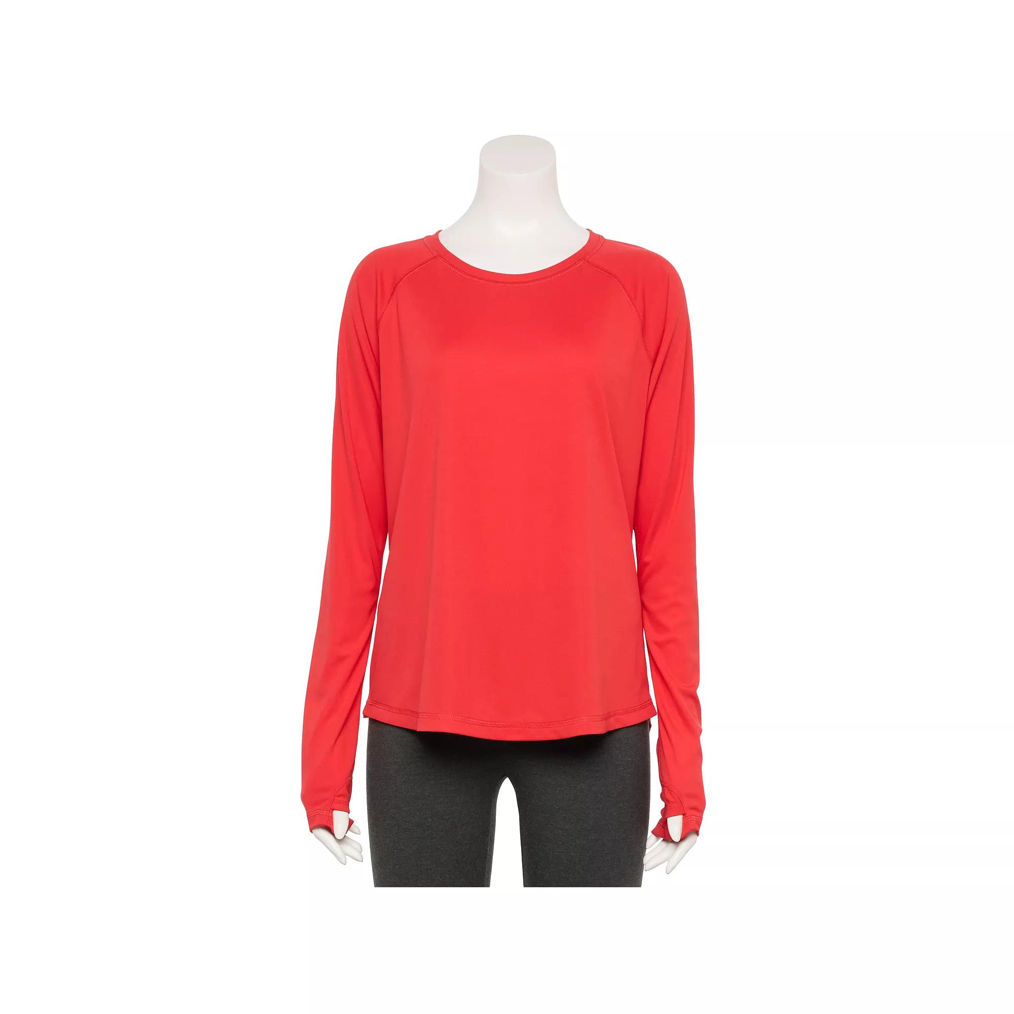 Women's Tek Gear® Dry Tek Long Sleeve Tee, Size: Medium, Surely Red Product Image