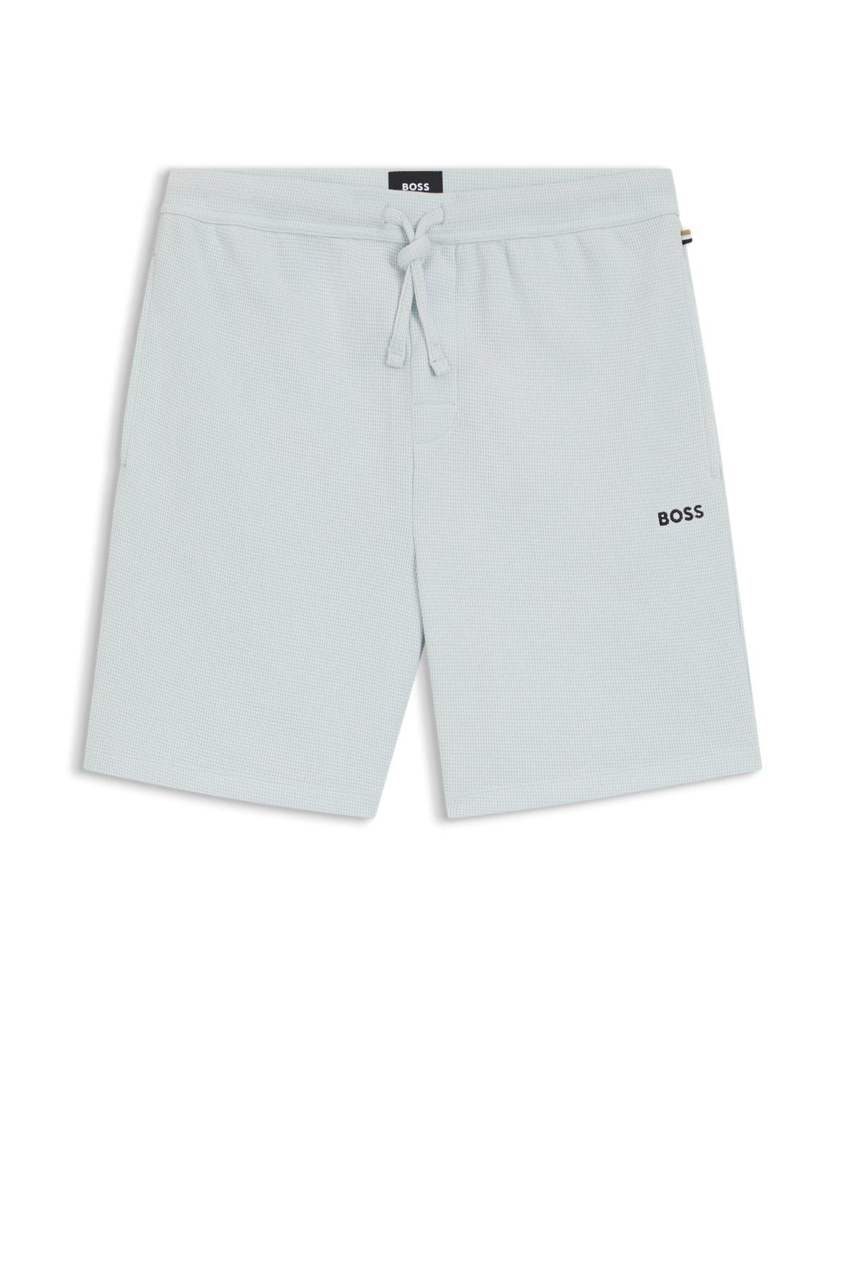 Cotton-blend pajama shorts with embroidered logo Product Image