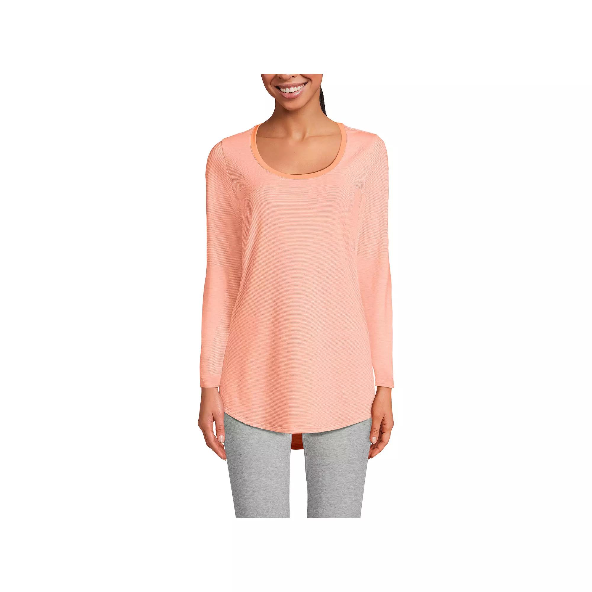 Women's Lands' End Long Sleeve Power Performance Scoop Neck Tunic Tee,  Product Image