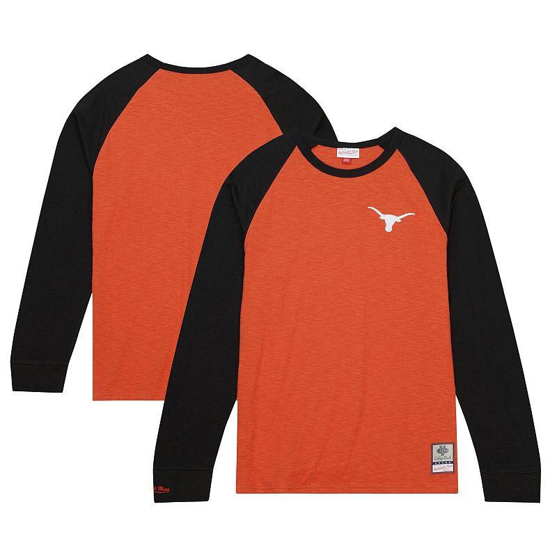 Men's Mitchell & Ness Orange Texas Longhorns Legendary Slub Raglan Long Sleeve T-Shirt, Size: Large Product Image