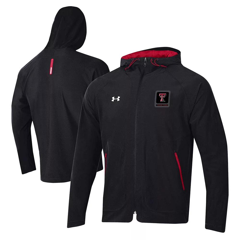 Men's Under Armour Black Texas Tech Red Raiders Unstoppable Raglan Full-Zip Jacket, Size: Medium Product Image