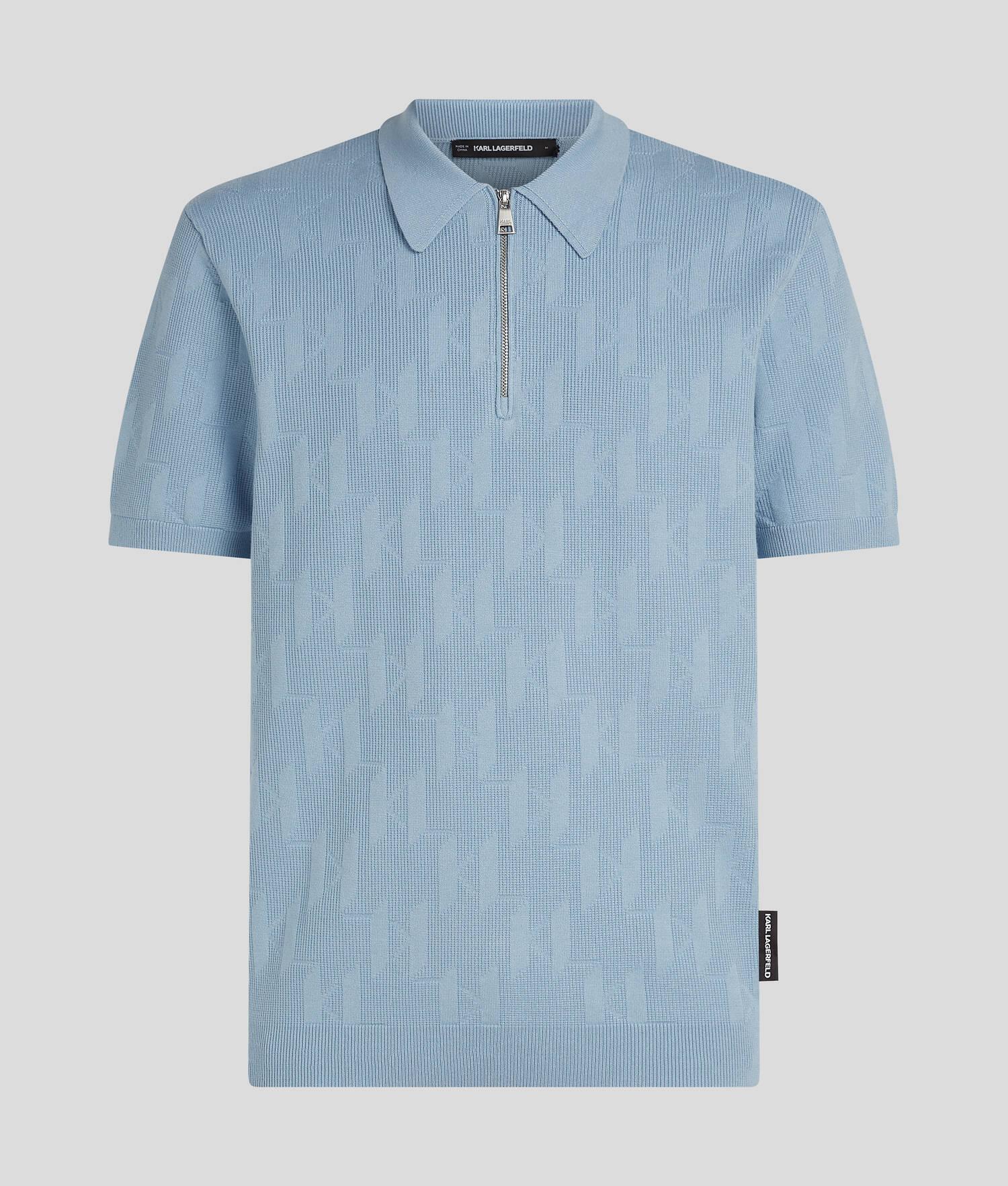KL MONOGRAM ZIP-UP POLO SHIRT Product Image