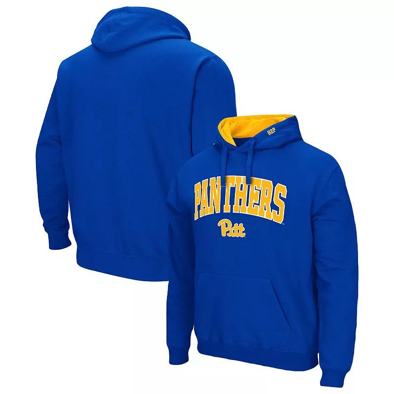Men's Colosseum Royal Pitt Panthers Arch & Logo 3.0 Pullover Hoodie, Size: Medium, Blue Product Image