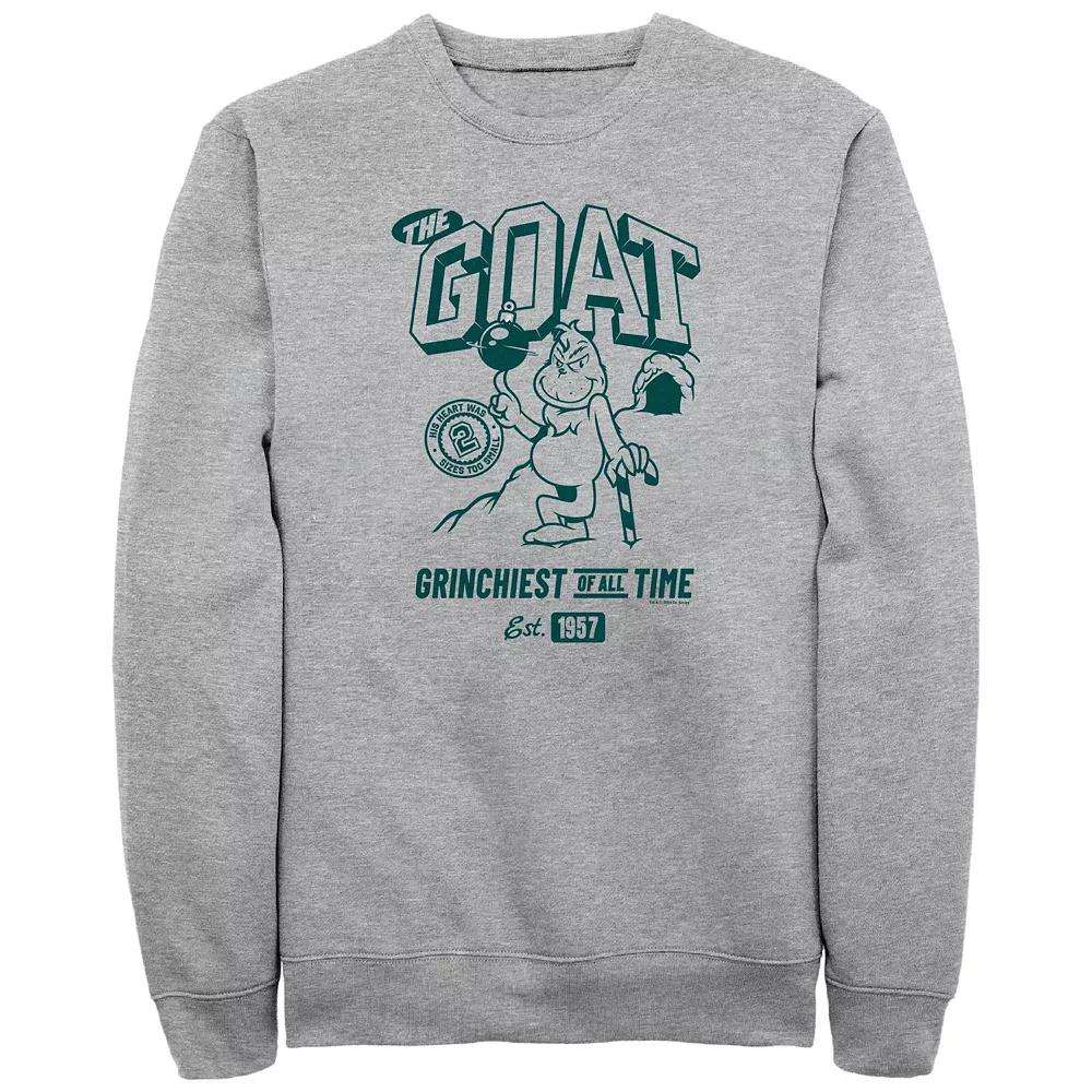 Big & Tall Dr. Seuss Grinch The Goat Graphic Fleece, Men's, Size: XL Tall, Athletic Grey Product Image