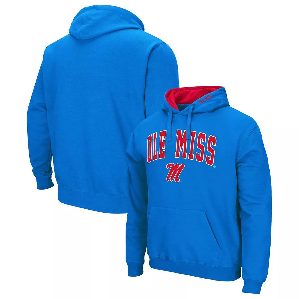 Men's Colosseum Powder Blue Ole Miss Rebels Arch & Logo 3.0 Pullover Hoodie,  Product Image