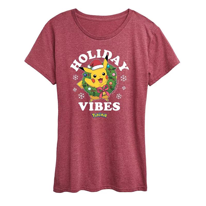 Women's Pokemon Pikachu Holiday Vibes Tee,  Product Image