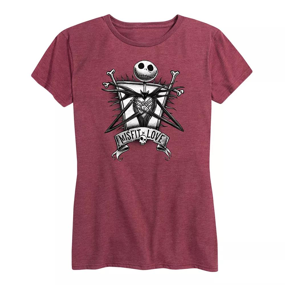 Disney's The Nightmare Before Christmas Women's Misfit Love Graphic Tee,  Product Image