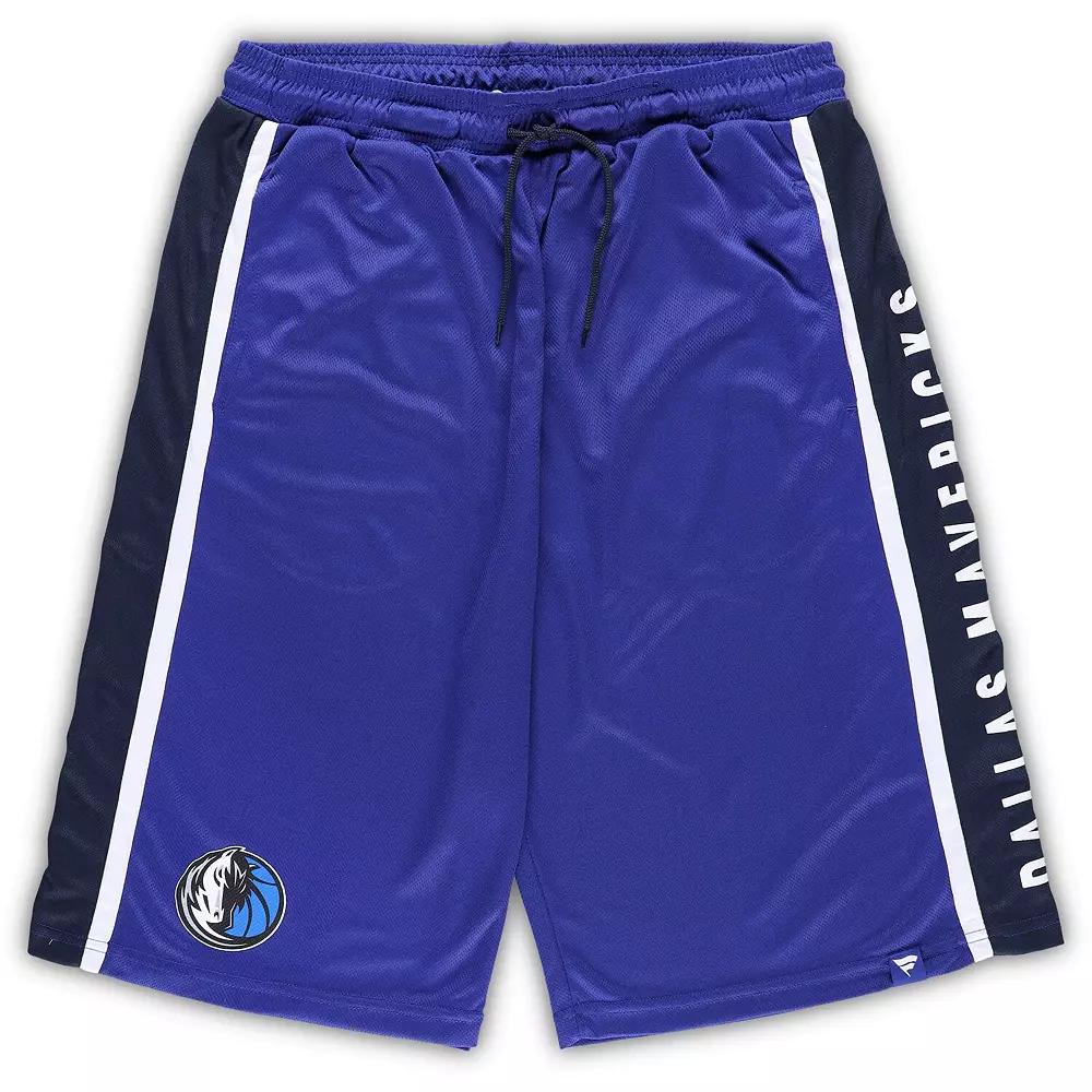 Men's Fanatics Branded Blue Dallas Mavericks Big & Tall Referee Iconic Mesh Shorts,  Product Image