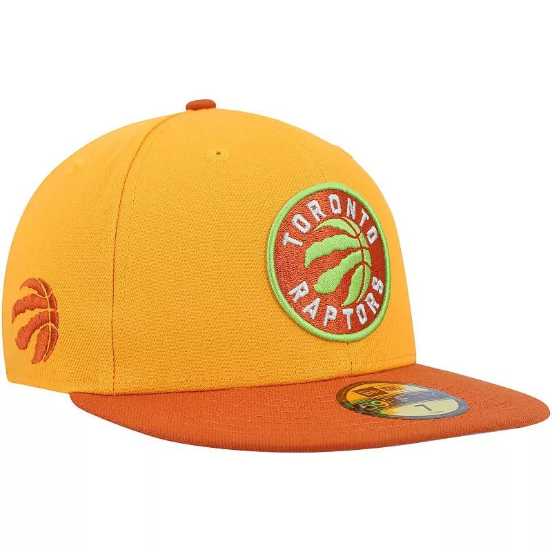 Men's New Era  Gold/Rust Toronto Raptors 59FIFTY Fitted Hat, Size: 7 5/8, Rpt Gold Product Image