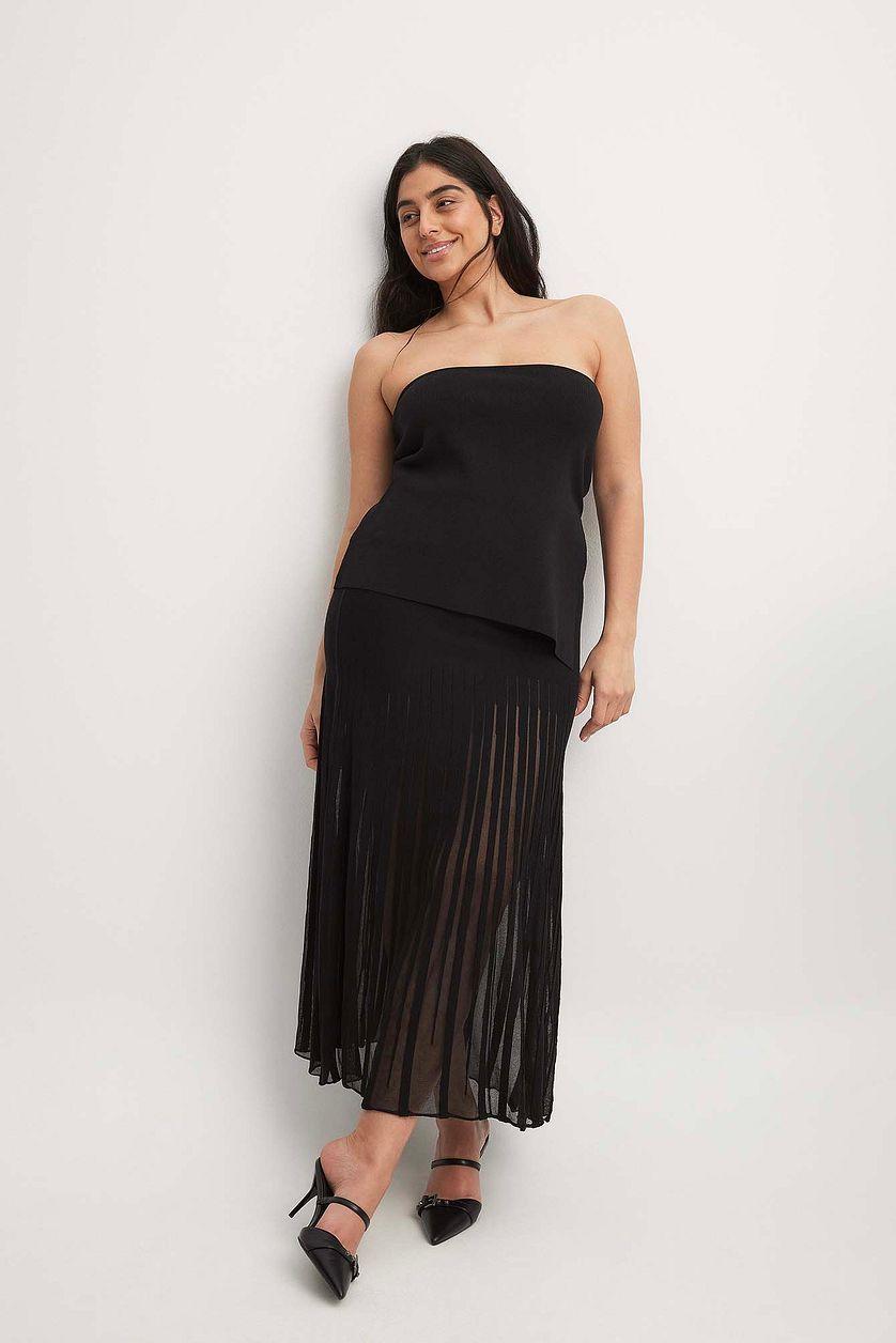 Knitted Slit Detail Tube Top Product Image