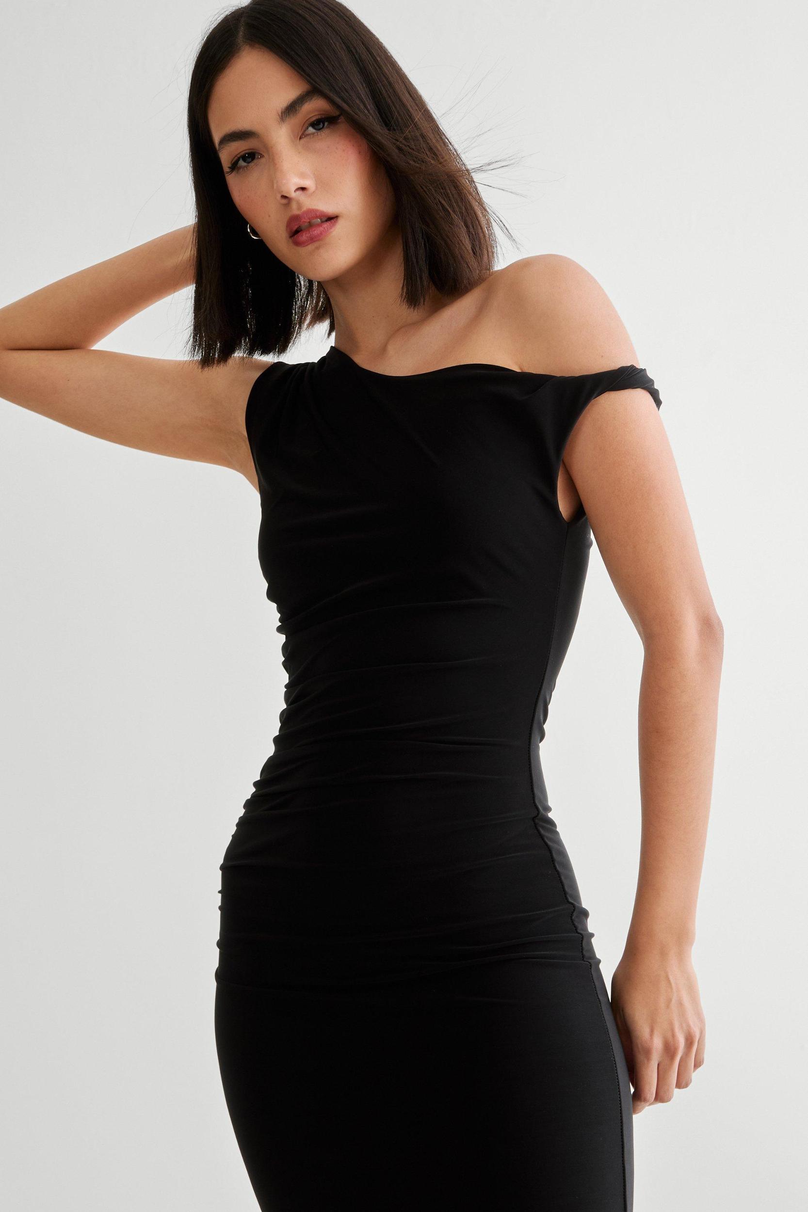 Slinky Off Shoulder Maxi Dress Product Image