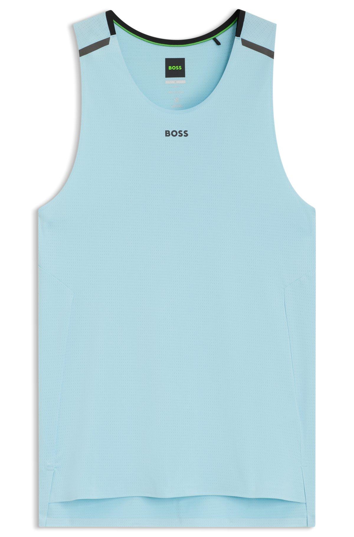 Active mesh-jersey tank top with decorative reflective details Product Image