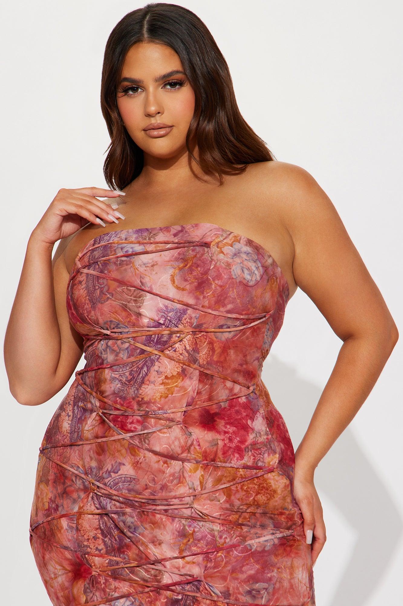 Perla Lace Up Maxi Dress - Multi Color Product Image