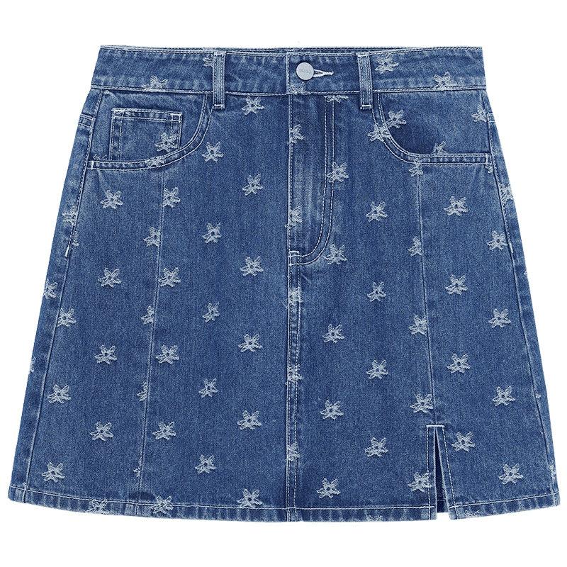 Jacquard Denim Half Women Skirt Product Image