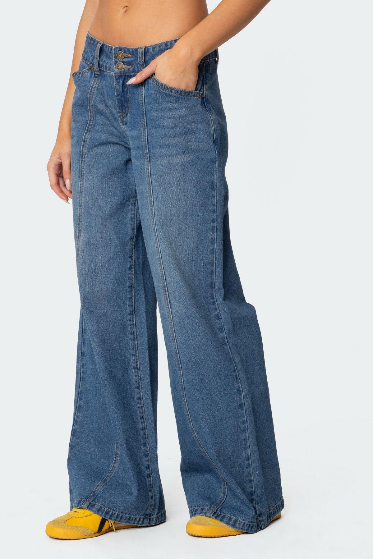 Charlie Panel Stitch Low Rise Jeans Product Image