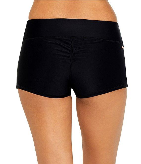 Raisins Solid Surf Shirred Short Swim Bottom Product Image