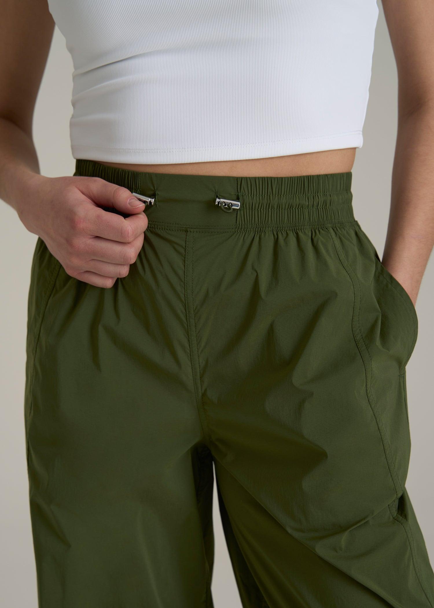Parachute Jogger for Tall Women in Kale Green Female Product Image