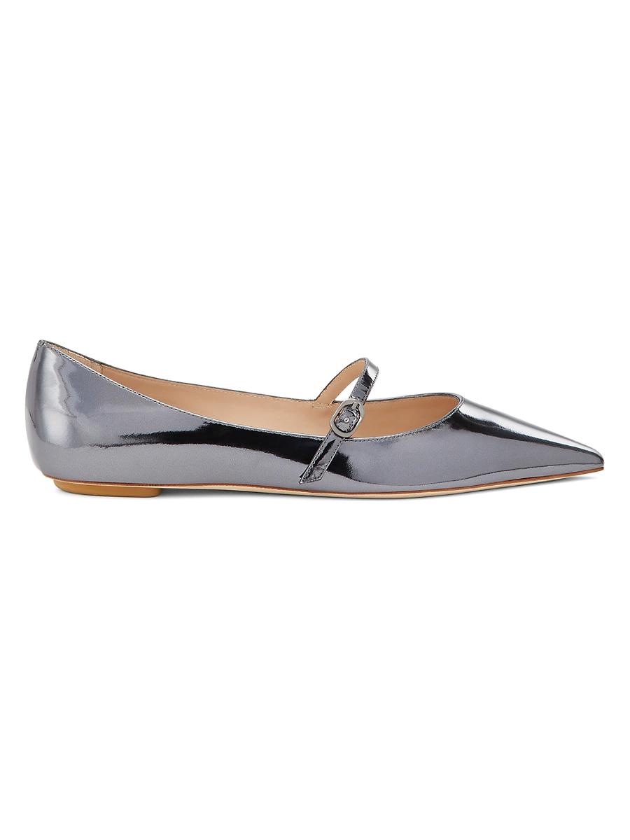 Womens Emilia Metallic Leather Mary Jane Flats Product Image