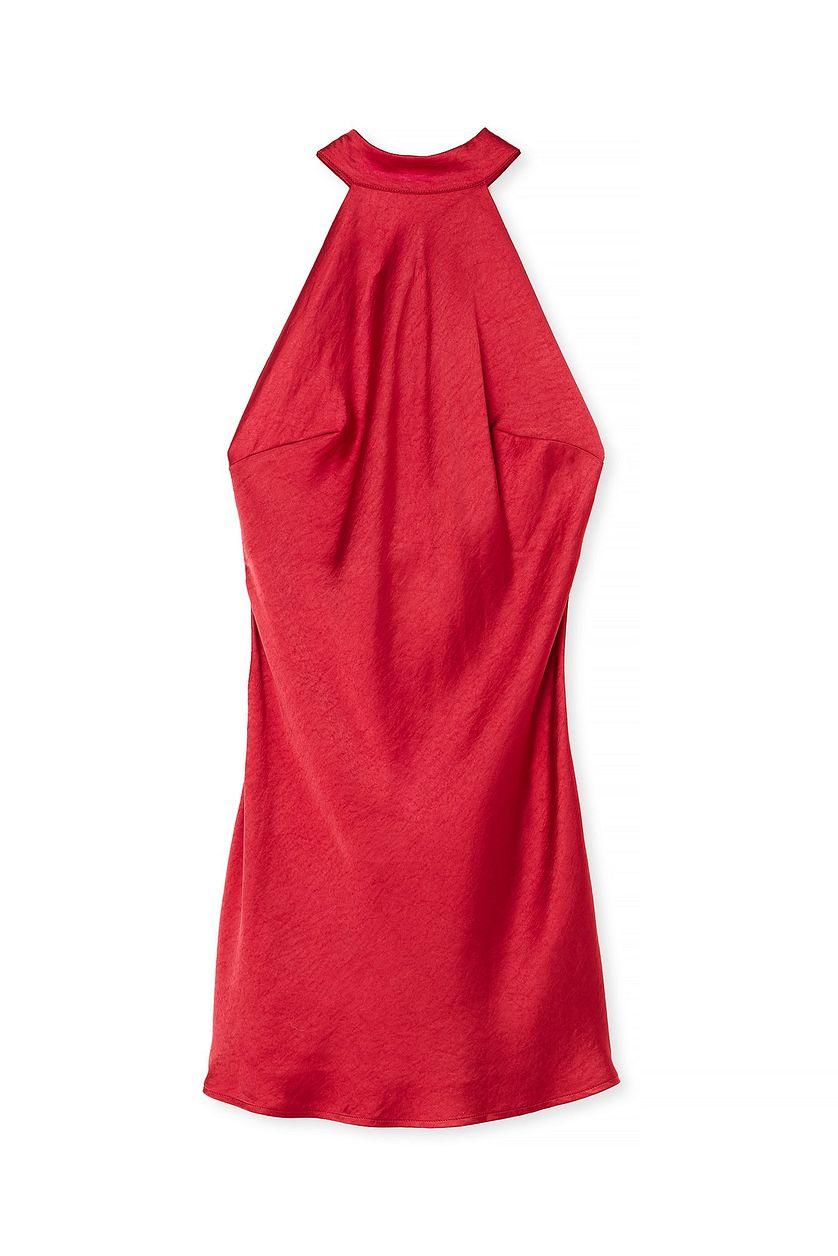 Hammered Satin Tie Back Mini Dress Product Image