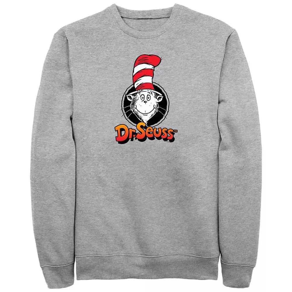 Big & Tall Dr. Seuss The Cat In The Hat Stamp Graphic Fleece, Men's, Size: 3XB, Athletic Grey Product Image